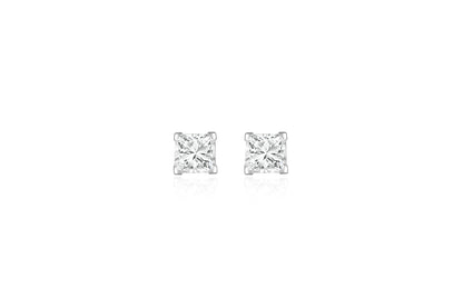 4 Ct CLASSIC PRINCESS SOLITAIRE STUDS